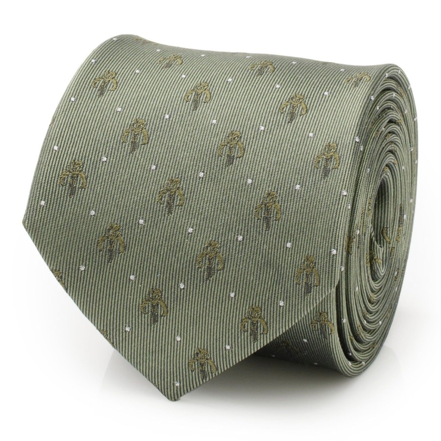 Star Wars Mandalorian Dot Sage Green Men'S Tie | Star Wars Ties