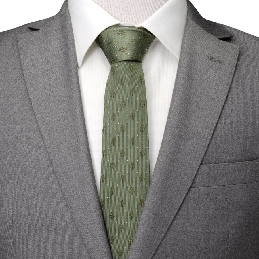 Star Wars Mandalorian Dot Sage Green Men'S Tie | Star Wars Ties