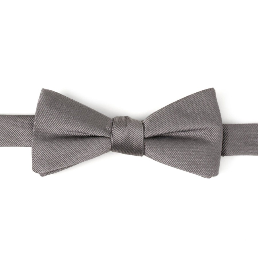 Ox and Bull Trading Co. Gray Silk Bow Pre-Tie | Bow Ties