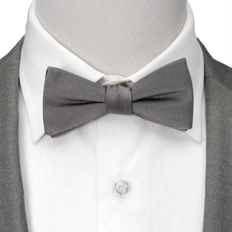 Ox and Bull Trading Co. Gray Silk Bow Pre-Tie | Bow Ties