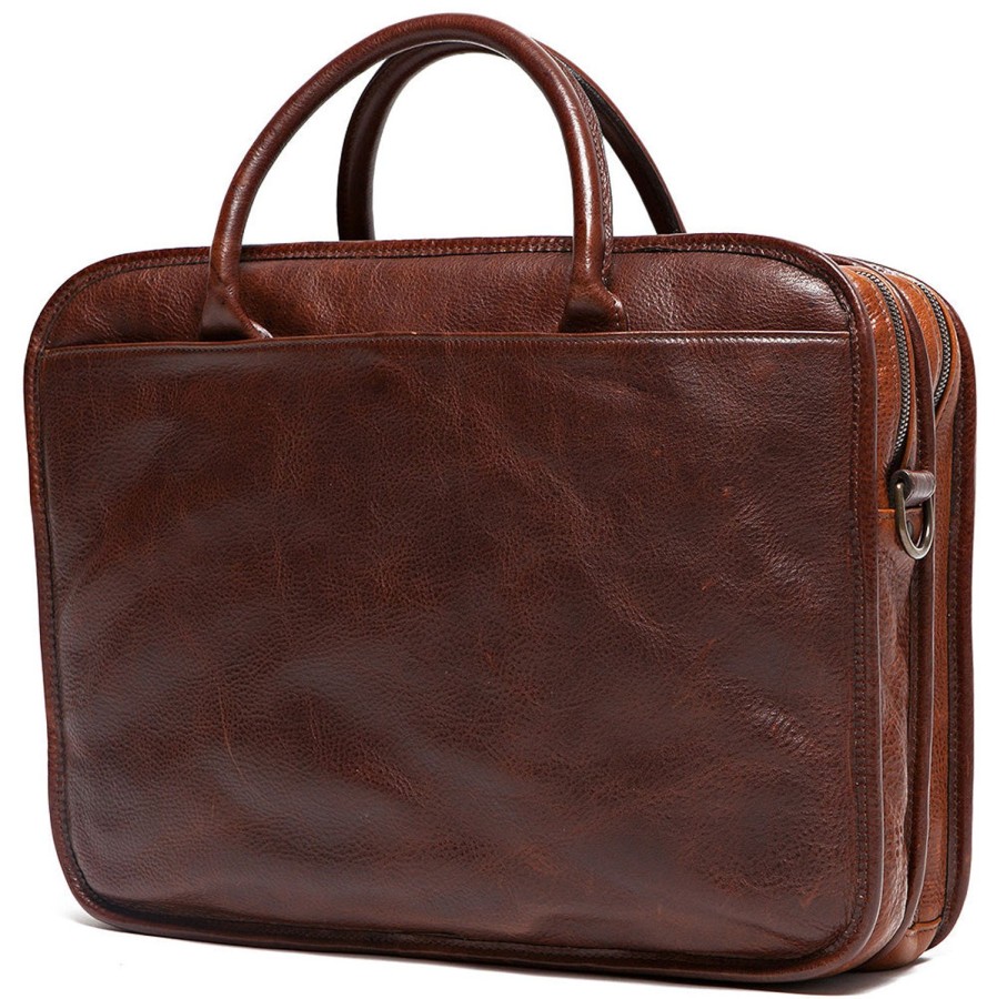 Moore & Giles Miller Standard Attache' In Titan Milled Brown | Briefs Bags And Totes