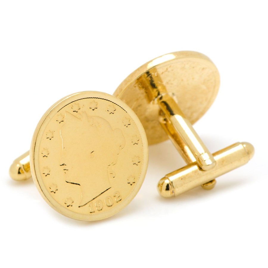 American Coin Treasures Gold-Layered Liberty Nickel Cufflinks | Classic Cufflinks