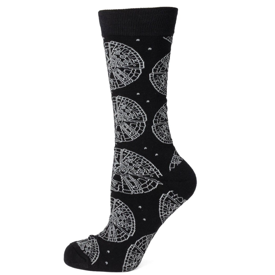 Star Wars Millennium Falcon Blueprint Black Men'S Socks | Socks