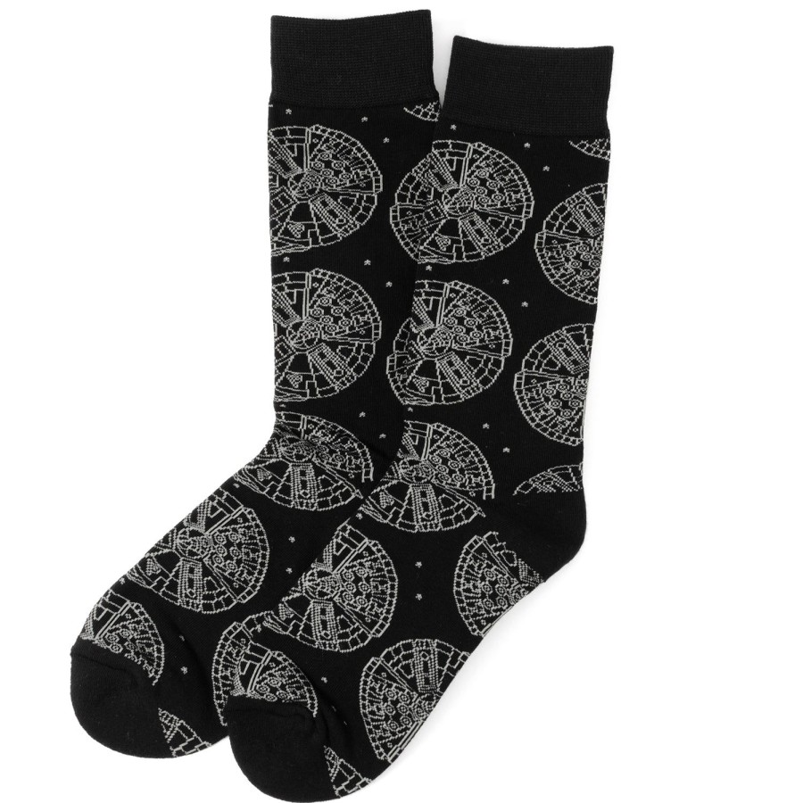 Star Wars Millennium Falcon Blueprint Black Men'S Socks | Socks