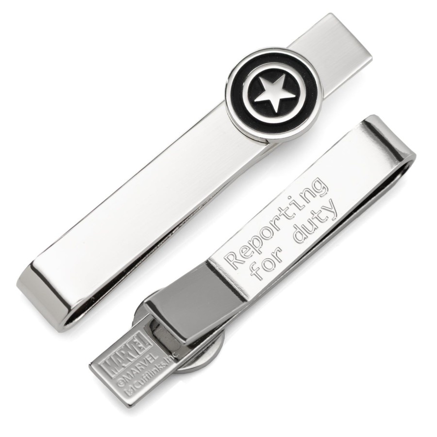 Marvel Captain America Silver Hidden Message Tie Bar | Hidden Message Tie Bars