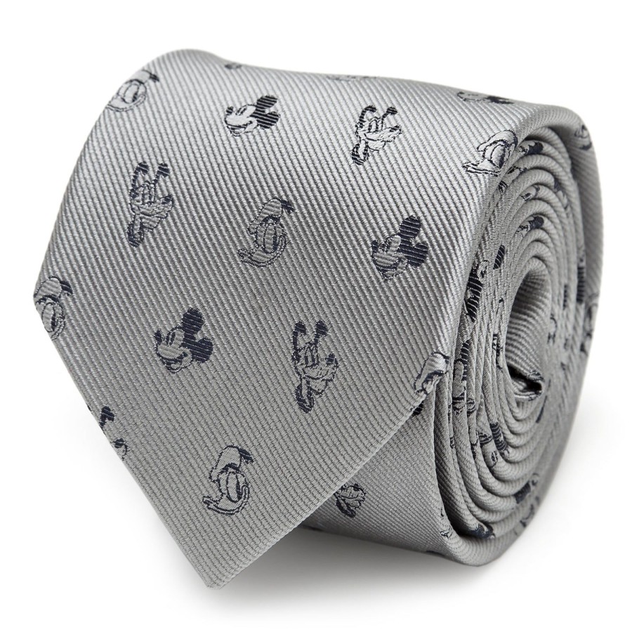 Disney Mickey And Friends Gray Men'S Tie | Disney Ties