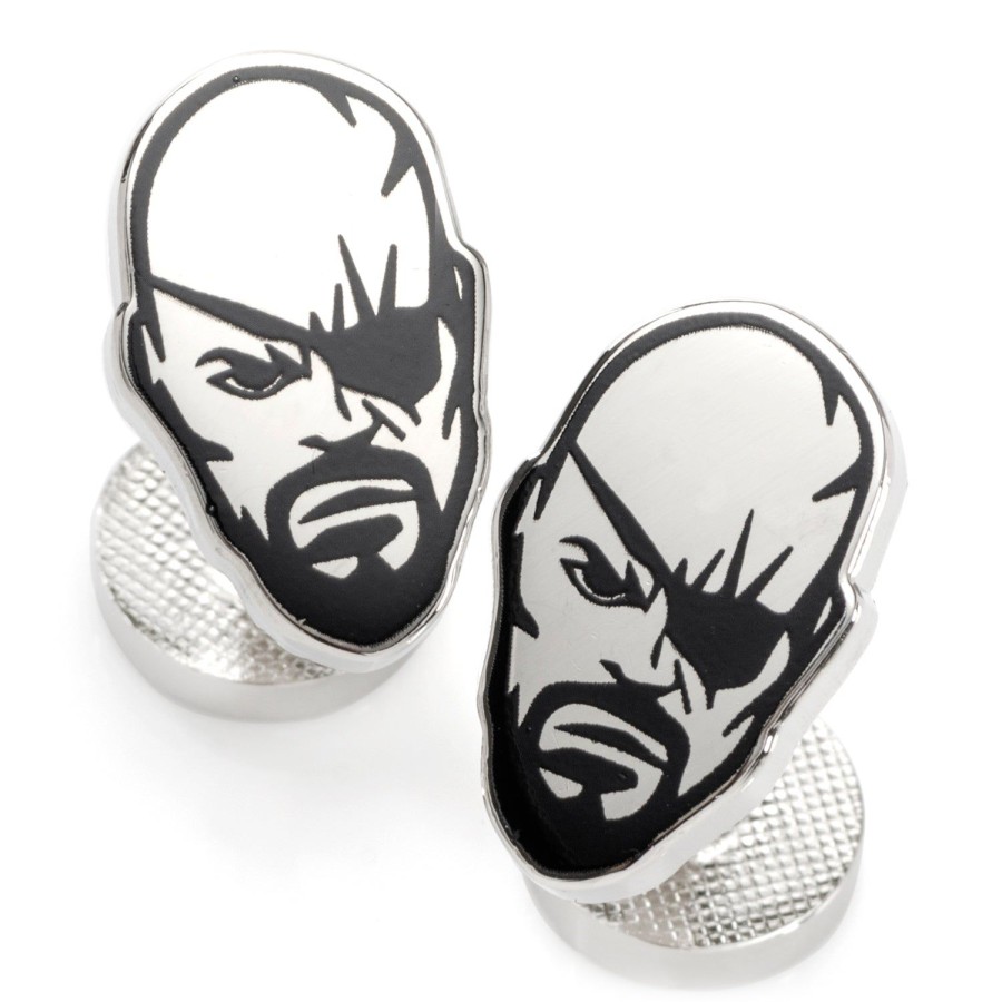 Marvel Nick Fury Silver Cufflinks | Movies & Characters Cufflinks