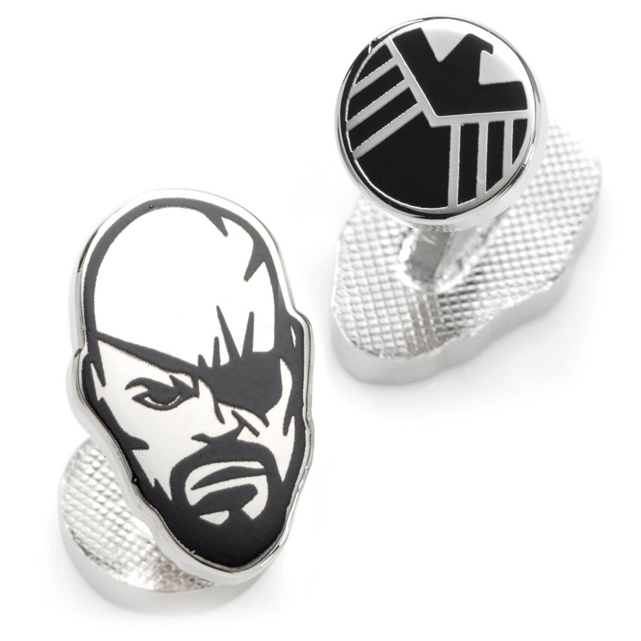 Marvel Nick Fury Silver Cufflinks | Movies & Characters Cufflinks